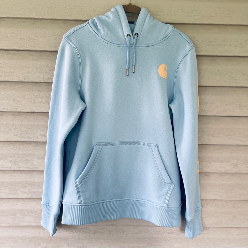 Carhartt Women's Lt Blue Pullover Hoodie Size XS